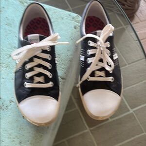 Women's Black and White Sneakers